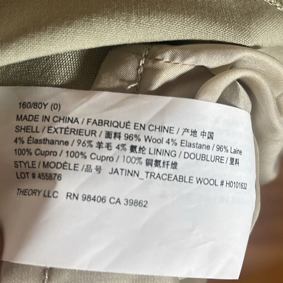 Theory JATINN Traceable wool dress in soft sage size 0 - Picture 4 of 4